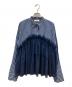 POPPY（ポピー）の古着「TULLE DOCKING FLARE SHIRT」｜ネイビー