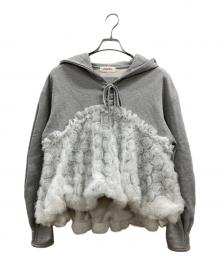 POPPY（ポピー）の古着「TULLE DOCKING HOODIE」｜グレー