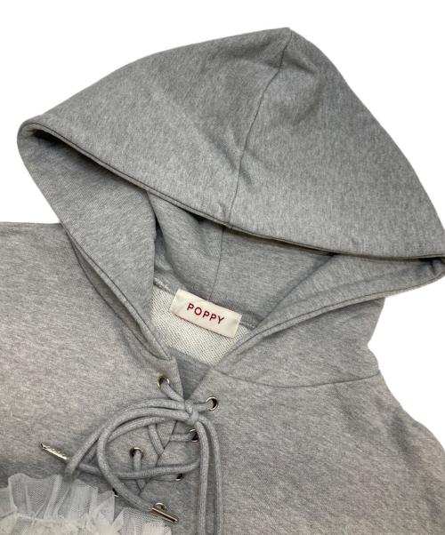 POPPY（ポピー）POPPY (ポピー) TULLE DOCKING HOODIE グレー サイズ:FREEの古着・服飾アイテム
