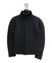 me ISSEY MIYAKE（ミーイッセイ ミヤケ）の古着「ハイネックプリーツカットソー」｜ブラック