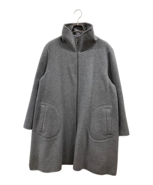 EMPORIO ARMANI（エンポリオ アルマーニ）EMPORIO ARMANI (エンポリオ アルマーニ) ニットスタンドカラージャケット グレー サイズ:38の古着・服飾アイテム