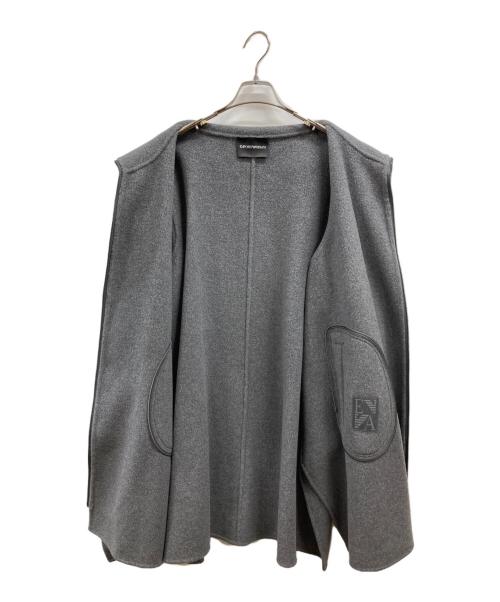 EMPORIO ARMANI（エンポリオ アルマーニ）EMPORIO ARMANI (エンポリオ アルマーニ) ニットスタンドカラージャケット グレー サイズ:38の古着・服飾アイテム
