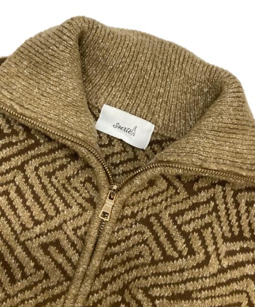 soerte（ソエルテ）soerte (ソエルテ) Oversize jacquard drivers knit ベージュ サイズ:2の古着・服飾アイテム