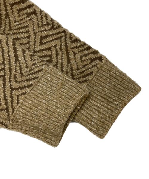 soerte（ソエルテ）soerte (ソエルテ) Oversize jacquard drivers knit ベージュ サイズ:2の古着・服飾アイテム