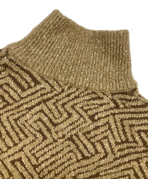 soerte（ソエルテ）soerte (ソエルテ) Oversize jacquard drivers knit ベージュ サイズ:2の古着・服飾アイテム