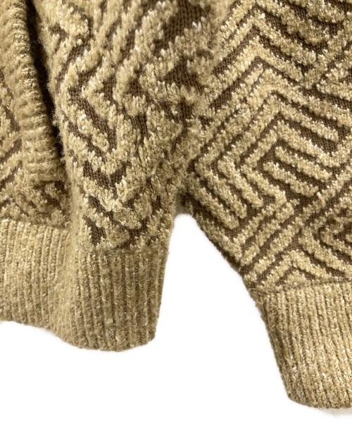 soerte（ソエルテ）soerte (ソエルテ) Oversize jacquard drivers knit ベージュ サイズ:2の古着・服飾アイテム