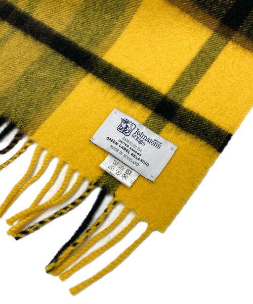 JOHNSTONS OF ELGIN（ジョンストンズ オブ エルガン）JOHNSTONS OF ELGIN (ジョンストンズ オブ エルガン) カシミヤブレンドマフラー イエローの古着・服飾アイテム