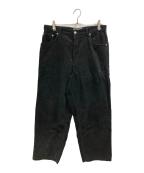 everyoneエブリワン）の古着「wide straight corduroy trousers」｜ブラック