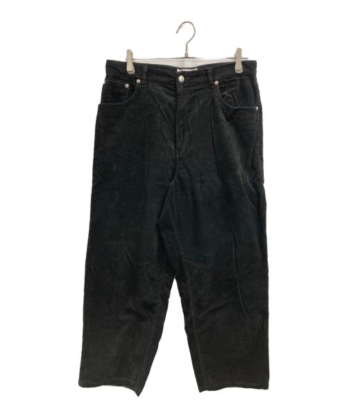 everyone（エブリワン）everyone (エブリワン) wide straight corduroy trousers ブラック サイズ:Lの古着・服飾アイテム
