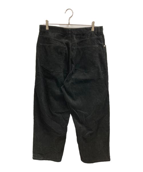 everyone（エブリワン）everyone (エブリワン) wide straight corduroy trousers ブラック サイズ:Lの古着・服飾アイテム