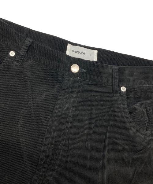 everyone（エブリワン）everyone (エブリワン) wide straight corduroy trousers ブラック サイズ:Lの古着・服飾アイテム