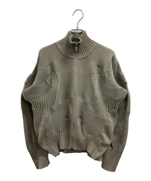 ISSEY MIYAKE（イッセイミヤケ）ISSEY MIYAKE (イッセイミヤケ) KONE KONE ジップアップ ブルゾン オリーブ サイズ:2の古着・服飾アイテム