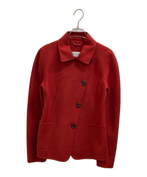 MaxMara（マックスマーラ）MaxMara (マックスマーラ) カシミアブレンドショートコート レッド サイズ:40の古着・服飾アイテム