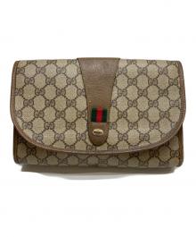 GUCCI（グッチ）の古着「GGプラスシェリーラインクラッチバッグ」｜ベージュ