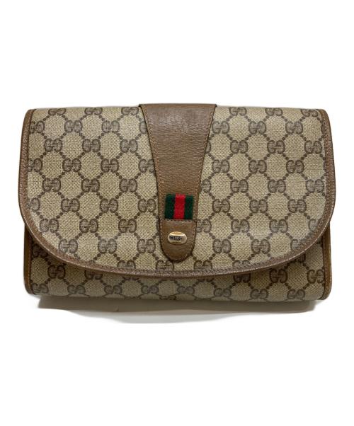 GUCCI（グッチ）GUCCI (グッチ) GGプラスシェリーラインクラッチバッグ ベージュの古着・服飾アイテム