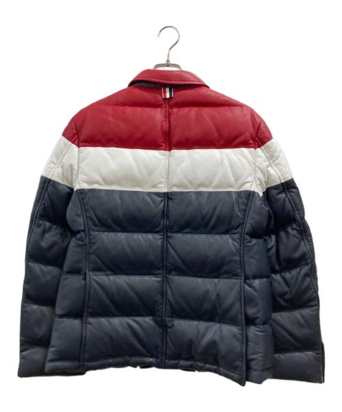 Thom Browne（トムブラウン）Thom Browne (トムブラウン) ダウン クラシック シングルブレスト スポーツコート ディアスキン ネイビー×レッドの古着・服飾アイテム