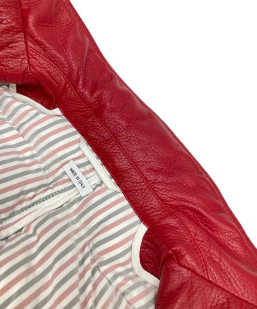 Thom Browne（トムブラウン）Thom Browne (トムブラウン) ダウン クラシック シングルブレスト スポーツコート ディアスキン ネイビー×レッドの古着・服飾アイテム