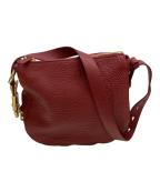 BURBERRYバーバリー）の古着「KNIGHT LEATHER SMALL BAG」｜レッド