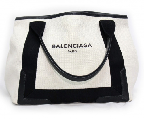 BALENCIAGA（バレンシアガ）BALENCIAGA (バレンシアガ) ミニトートバッグ 339933-1081 535269　NAVY CABAS S　角ヨゴレ有	の古着・服飾アイテム