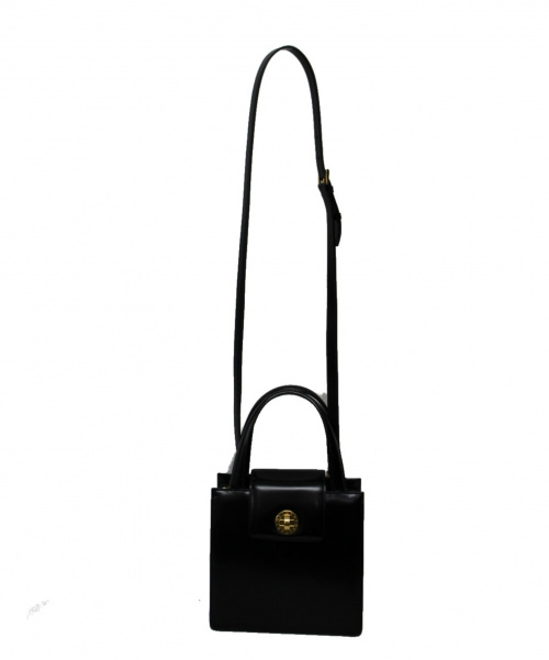 BVLGARI（ブルガリ）BVLGARI (ブルガリ) ターンロック2WAYショルダーバッグ ブラックの古着・服飾アイテム