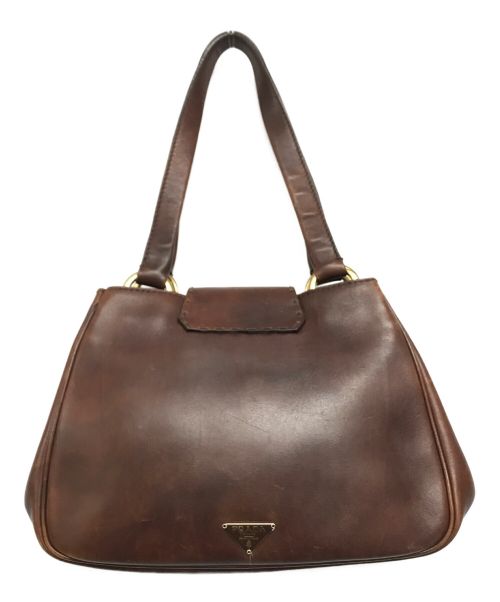 PRADA（プラダ）PRADA (プラダ) 【OLD】アンティークレザーハンドバッグ ブラウン サイズ:-の古着・服飾アイテム