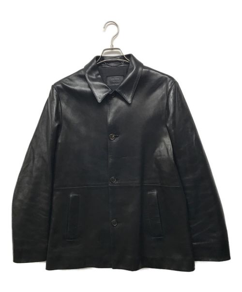 PRADA（プラダ）PRADA (プラダ) レザージャケット ブラック サイズ:46の古着・服飾アイテム