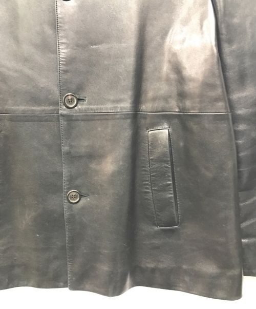 PRADA（プラダ）PRADA (プラダ) レザージャケット ブラック サイズ:46の古着・服飾アイテム