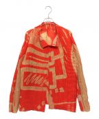 ISSEY MIYAKEイッセイミヤケ）の古着「プリーツカーディガン」｜レッド