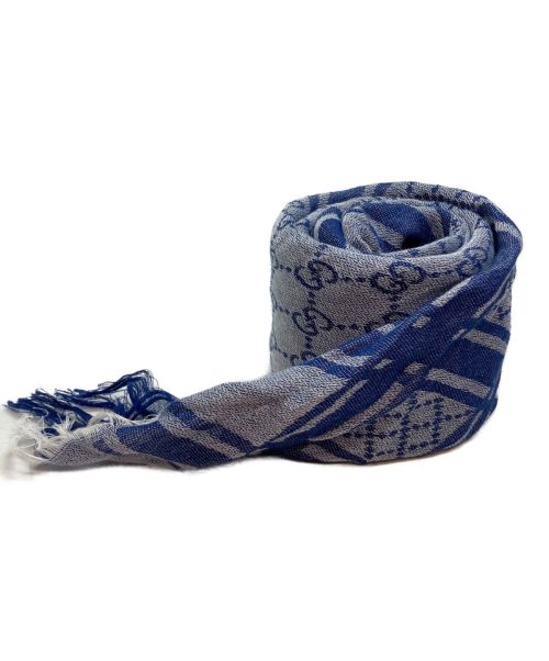 GUCCI（グッチ）GUCCI (グッチ) GG柄スカーフ ネイビーの古着・服飾アイテム