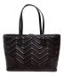 GUCCI (グッチ) 〔GGマーモント〕キルティング ラージ トートバッグ ブラック：115000円