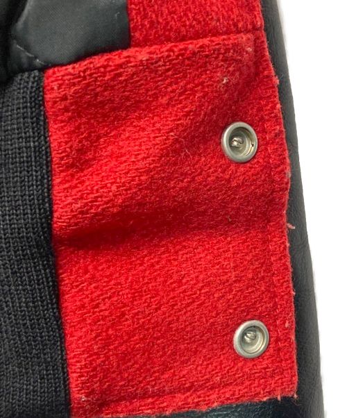 Holloway（ホロウェイ）Holloway (ホロウェイ) 袖レザースタジャン レッド×ブラック サイズ:SIZE 42の古着・服飾アイテム