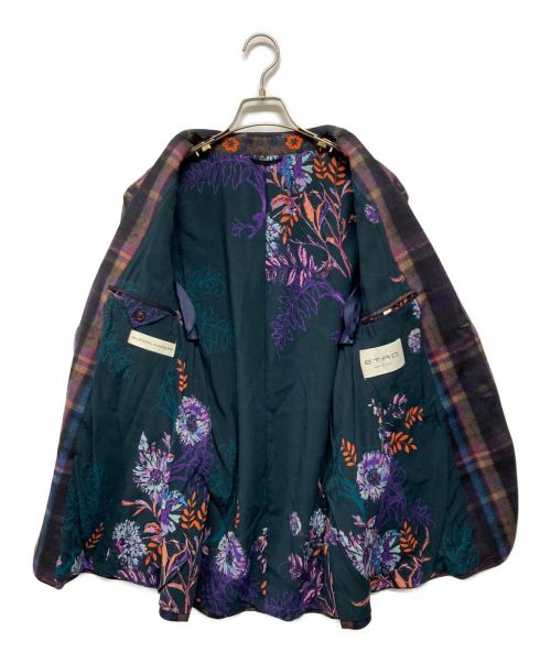 ETRO（エトロ）ETRO (エトロ) チェックテーラードジャケット ネイビー サイズ:SIZE 48の古着・服飾アイテム