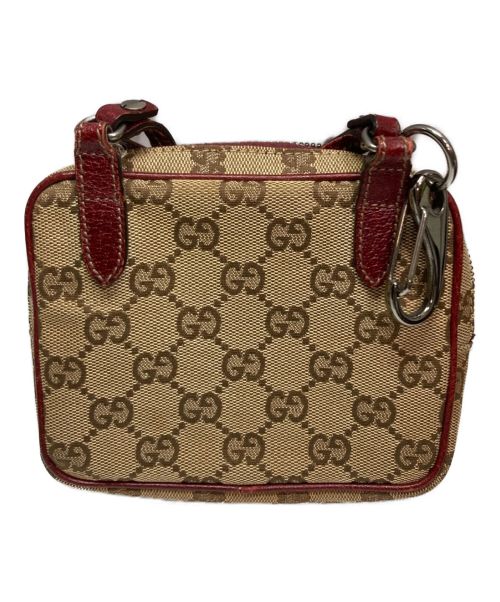GUCCI（グッチ）GUCCI (グッチ) GGポシェットショルダーポーチ ベージュ×レッドの古着・服飾アイテム