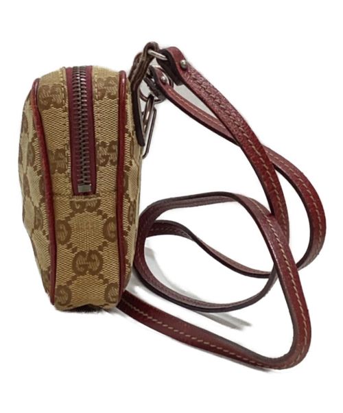 GUCCI（グッチ）GUCCI (グッチ) GGポシェットショルダーポーチ ベージュ×レッドの古着・服飾アイテム