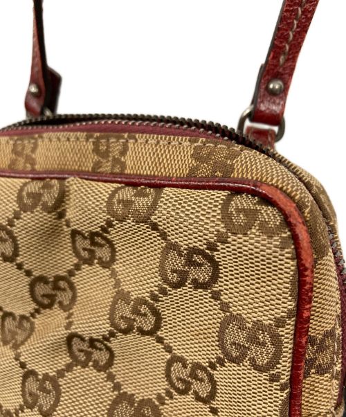 GUCCI（グッチ）GUCCI (グッチ) GGポシェットショルダーポーチ ベージュ×レッドの古着・服飾アイテム