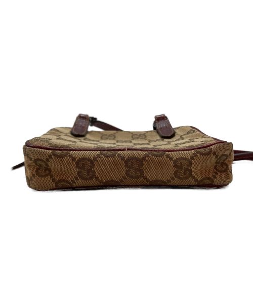 GUCCI（グッチ）GUCCI (グッチ) GGポシェットショルダーポーチ ベージュ×レッドの古着・服飾アイテム