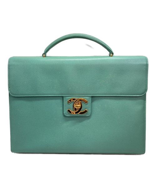 CHANEL（シャネル）CHANEL (シャネル) ココマークターンロックビジネスバッグ グリーンの古着・服飾アイテム