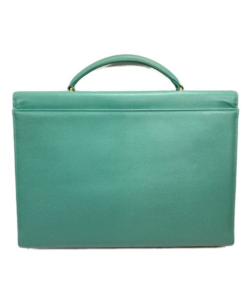 CHANEL（シャネル）CHANEL (シャネル) ココマークターンロックビジネスバッグ グリーンの古着・服飾アイテム