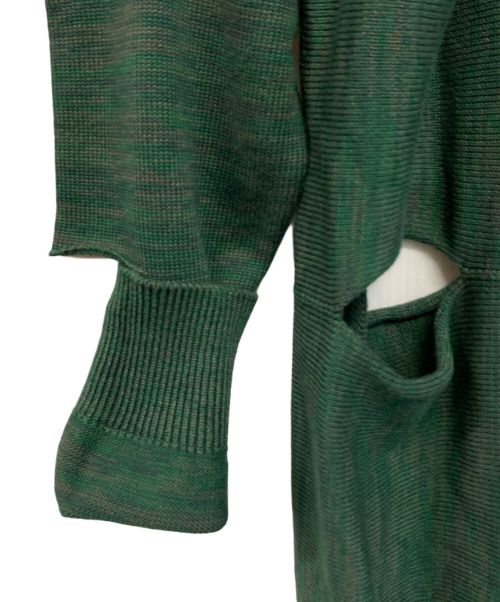 TOGA PULLA（トーガ プルラ）TOGA PULLA (トーガ プルラ) スリットニットプルオーバー グリーン サイズ:36の古着・服飾アイテム