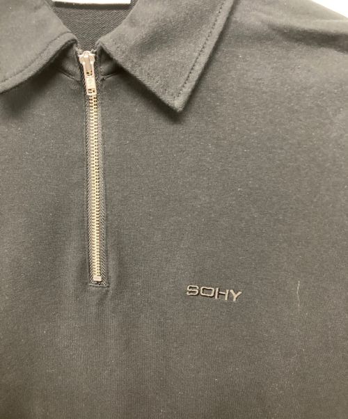 SOFTHYPHEN（ソフトハイフン）SOFTHYPHEN (ソフトハイフン) ハーフジップカットソー ブラック サイズ:4の古着・服飾アイテム