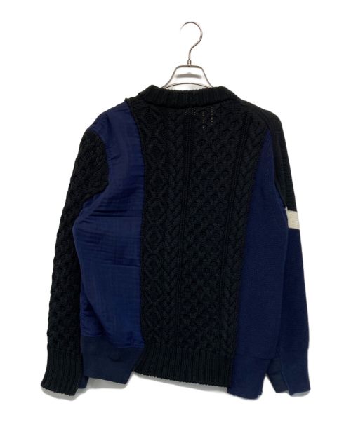 sacai（サカイ）sacai (サカイ) ドッキングライダースニット ネイビー サイズ:SIZE 2の古着・服飾アイテム