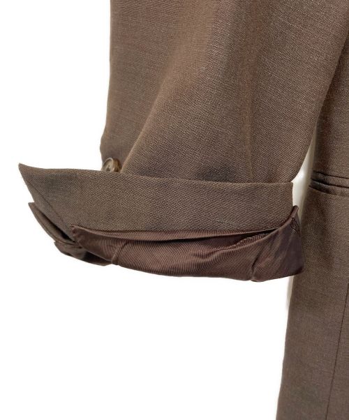 HERMES（エルメス）HERMES (エルメス) リネンモヘヤ混テーラードジャケット ブラウン サイズ:SIZE 46の古着・服飾アイテム