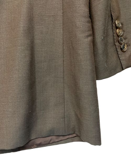 HERMES（エルメス）HERMES (エルメス) リネンモヘヤ混テーラードジャケット ブラウン サイズ:SIZE 46の古着・服飾アイテム