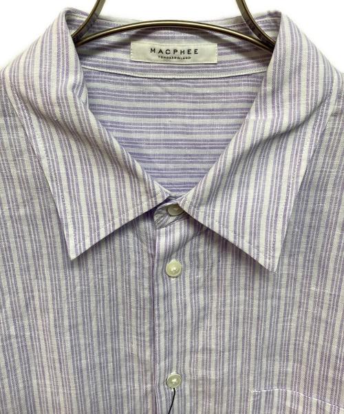 MACPHEE（マカフィー）MACPHEE (マカフィー) リネンシャイニング オーバーサイズドシャツ パープル サイズ:36 未使用品の古着・服飾アイテム