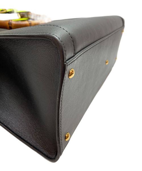 GUCCI（グッチ）GUCCI (グッチ) バンブーダイアナミディアムトートバッグ ブラックの古着・服飾アイテム