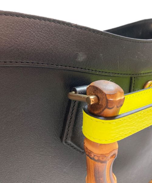 GUCCI（グッチ）GUCCI (グッチ) バンブーダイアナミディアムトートバッグ ブラックの古着・服飾アイテム