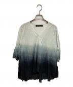 mizuiro-indミズイロインド）の古着「二色染めグラデーションカットソー」｜ホワイト×ブラック