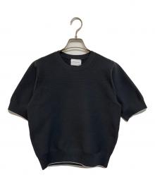 UNITED ARROWS（ユナイテッドアローズ）の古着「ラメライン ショートスリーブニット」｜グレー