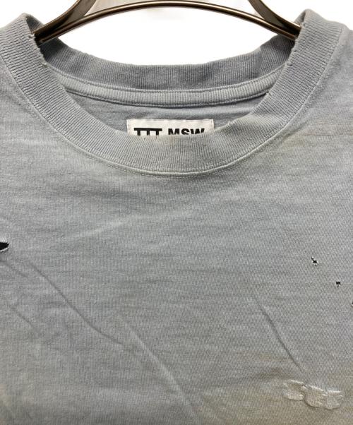 TTT MSW（ティー）TTT MSW (ティー) ダメージ加工Tシャツ グレー サイズ:Lの古着・服飾アイテム