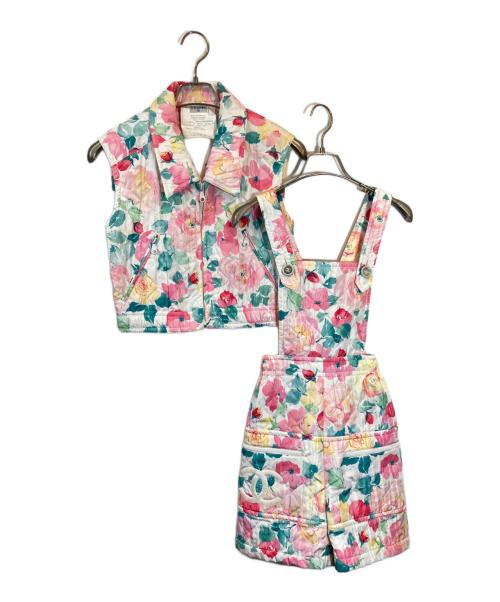 CHANEL（シャネル）CHANEL (シャネル) 花柄キルティングセットアップ ホワイト×ピンク サイズ:SIZE 34の古着・服飾アイテム